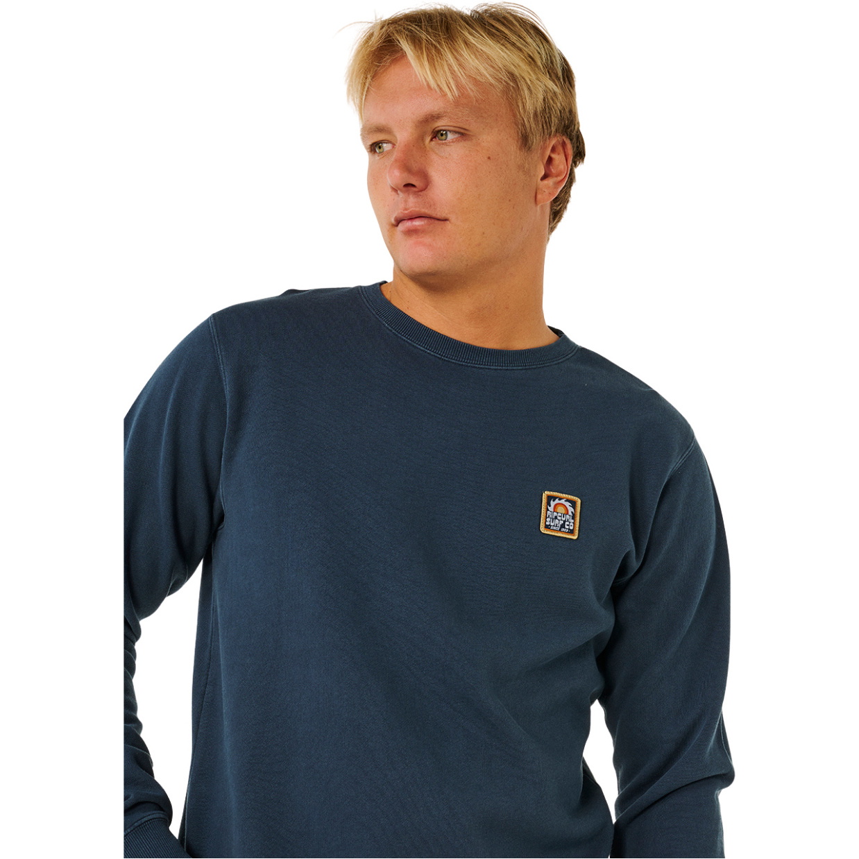 Camiseta Masculina Rip Curl Pacific Rinse Patch Crew 2026 - Dark Navy